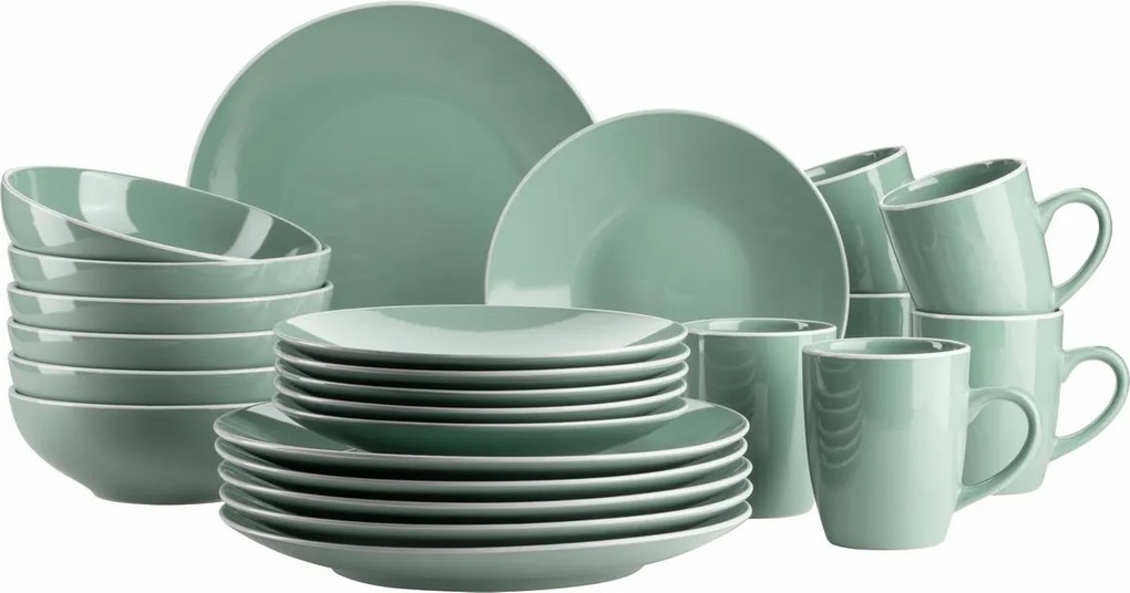 Mäser Jedálenská súprava riadu 24 ks ELISSA – zelená lesk
