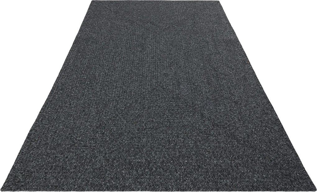Hanse Home, AKCIA: 80x200 cm Kusový koberec Braided 105550 Dark Grey – na von aj na doma, šedá, chodba / predsieň