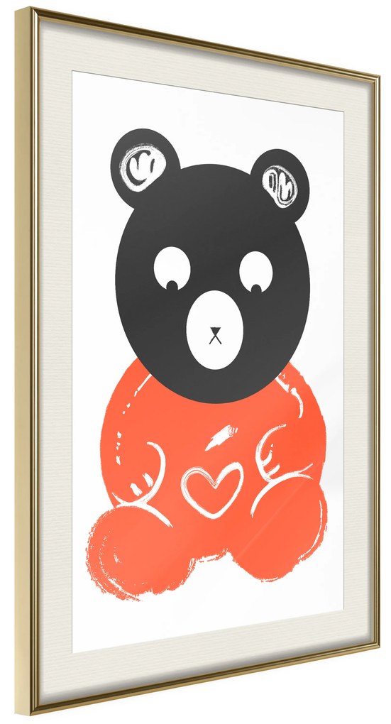 Artgeist Plagát - Thoughtful Bear [Poster] Veľkosť: 20x30, Verzia: Zlatý rám