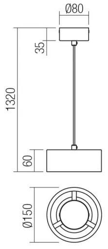 Redo 01-3100 - LED luster na lanku PUNKT LED/6W/230V pr. 15 cm mosadz