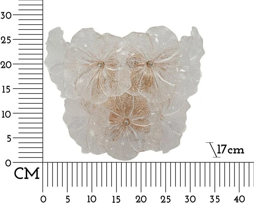 Sklenené nástenné svietidlo v zlatej farbe Ibiscus – Mauro Ferretti