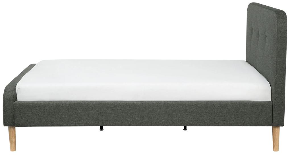 Sivá čalúnená posteľ 160 x 200 cm RENNES Beliani