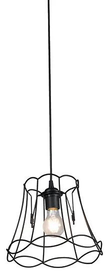 Retro závesné svietidlo čierne 25 cm - Granny Frame