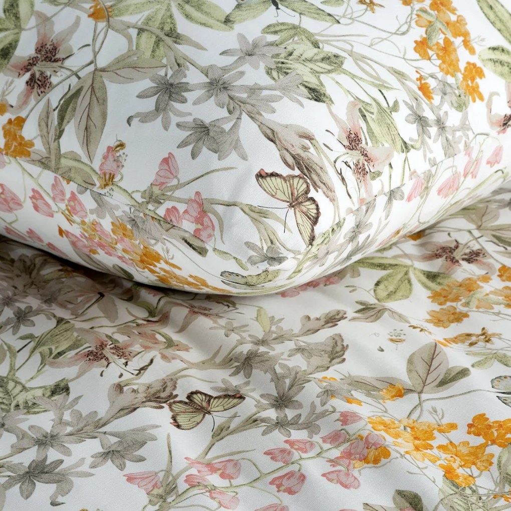 RENFORCÉ OBLIEČKY PAULA 160X200 CM, 2 KS 70X80 CM KVETY