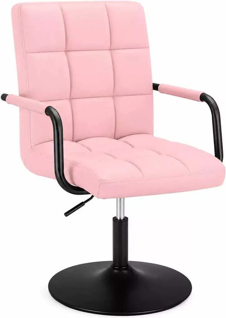 LuxuryForm DESIGN Otočná stolička VERONA BLACK na čiernom tanieri - ružová