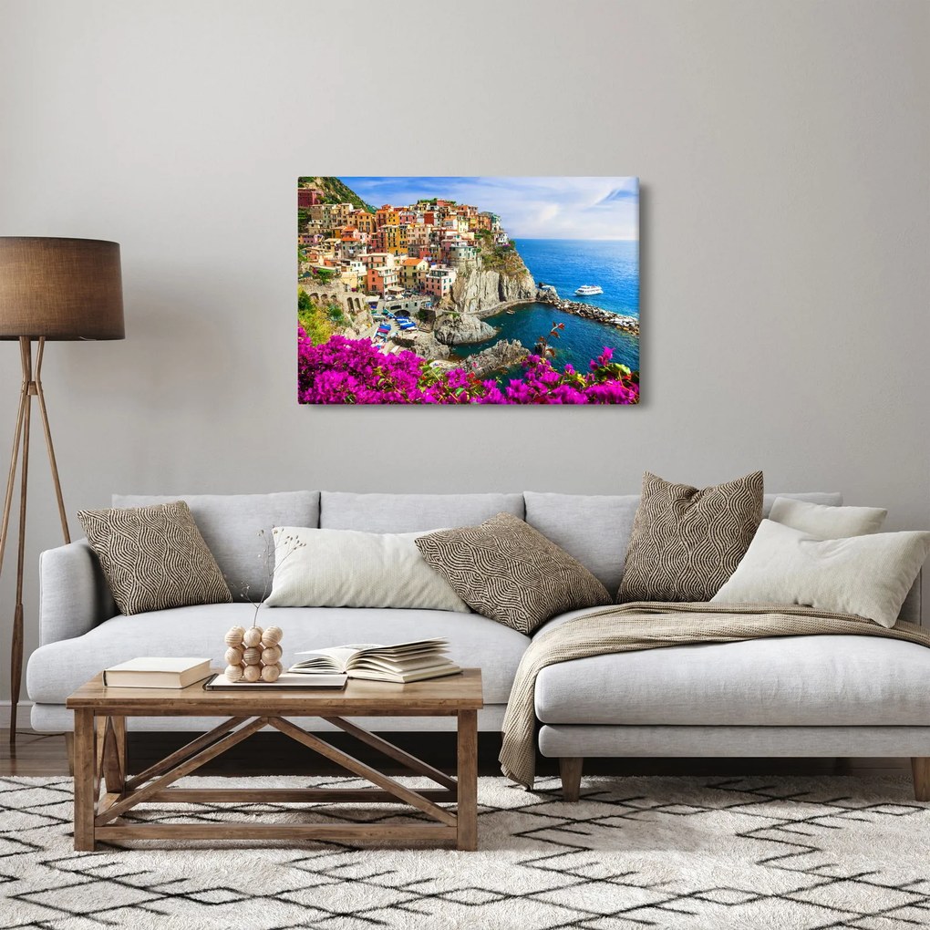Obraz - Talianska dedinka Manarola (90x60 cm)