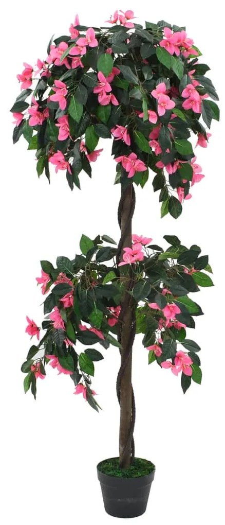 vidaXL Umelá rastlina, rododendrón s kvetináčom 155 cm zelená a ružová