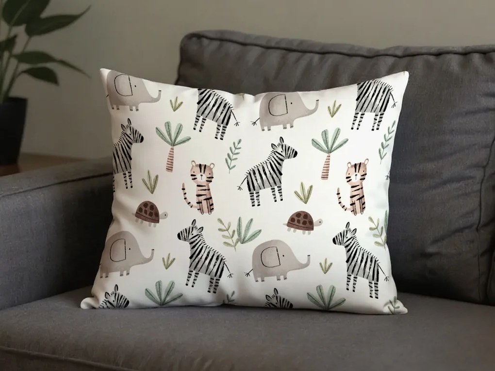 Sada 2 ks dekoračných obliečok na vankúš JUNGARI 40x60 cm, krémová