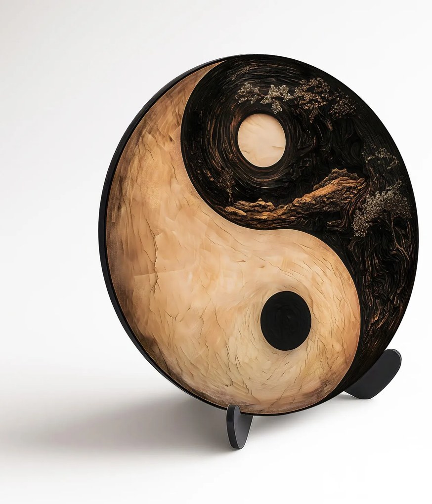 DUBLEZ | Okrúhly obraz symbolu - Jin a jang