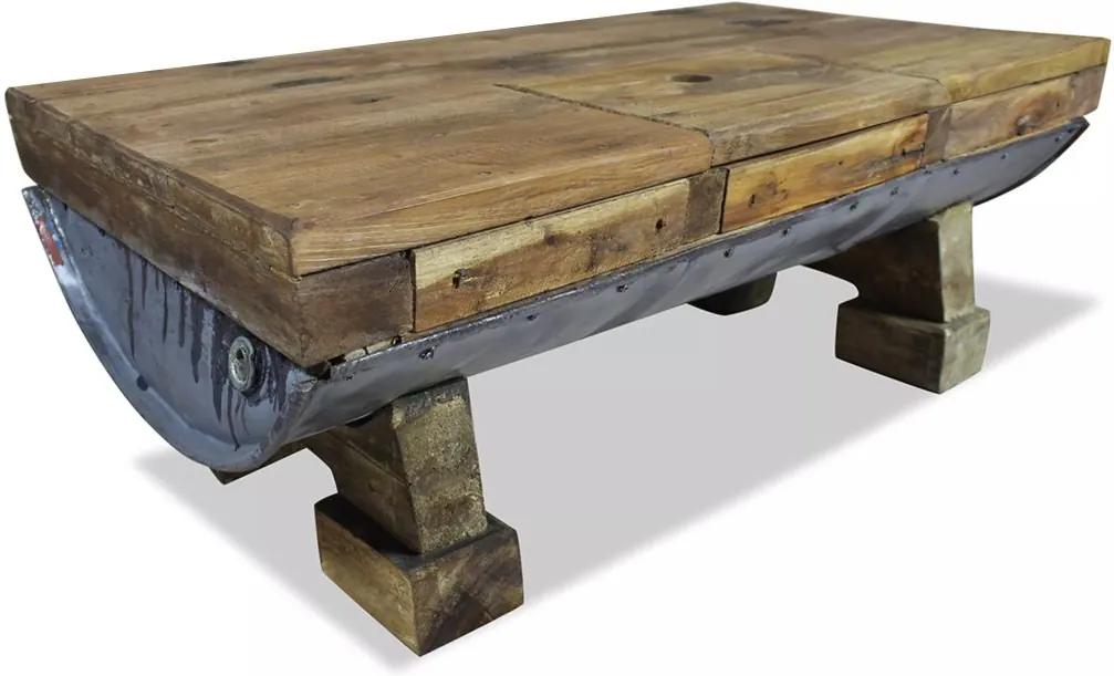 244500 Edco Konferenčný stolík z masívneho recyklovaného dreva, 90x50x35 cm