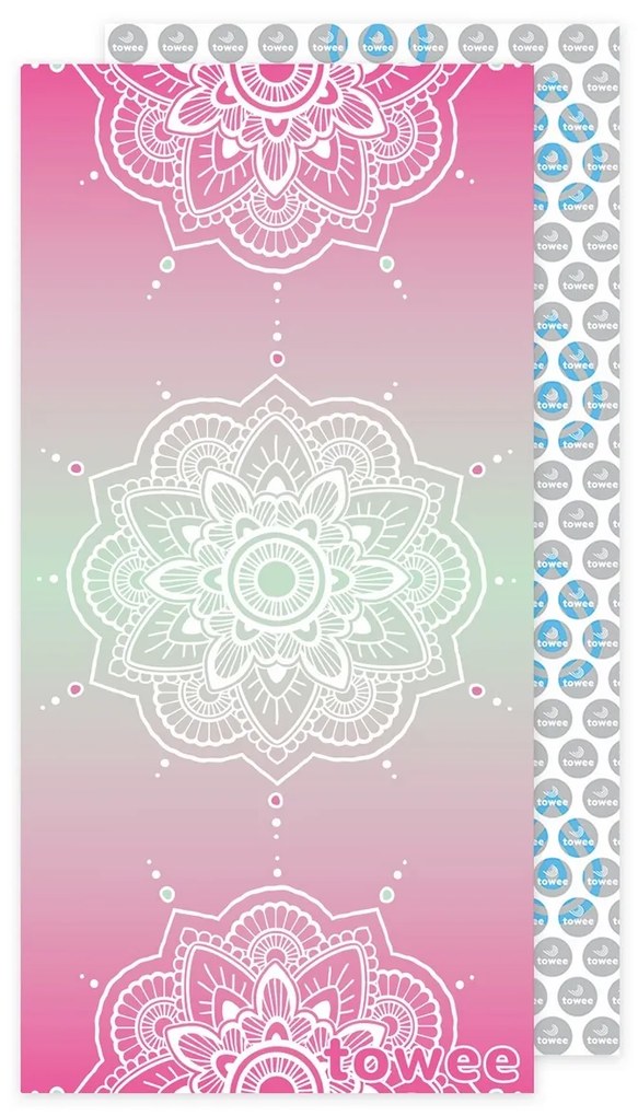 Towee Rýchloschnúca osuška MANDALA pink, 80 x 160 cm