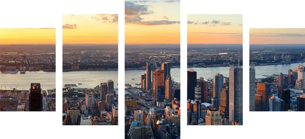 5-dielny obraz panoráma mesta New York Varianta: 100x50