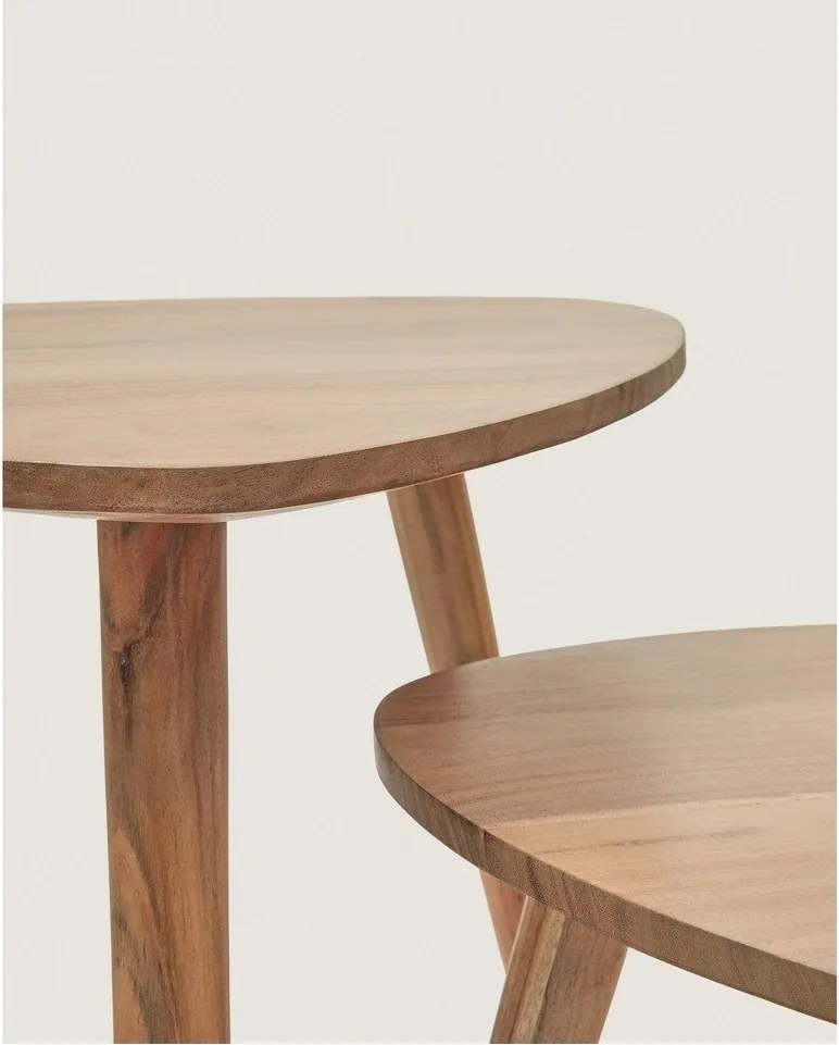 Odkladacie stolíky v súprave 2 ks z masívu akácie 60x61 cm Duvani – Kave Home