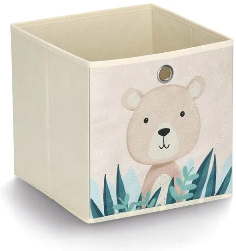 Zeller Present Úložný box na hračky - kostka - MEDVĚD, 28x28x28