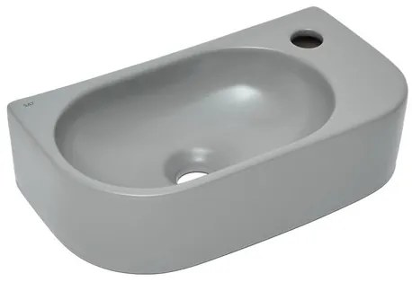 Umývadlo SAT Infinitio 40x21,5 cm šedá mat bez prepadu SATINF4021LGRM