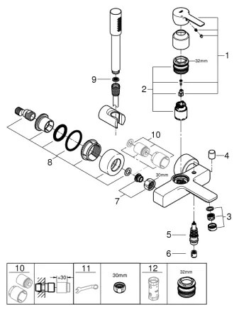 GROHE 33850001 - Vaňová batéria LINEARE DN 15 lesklý chróm