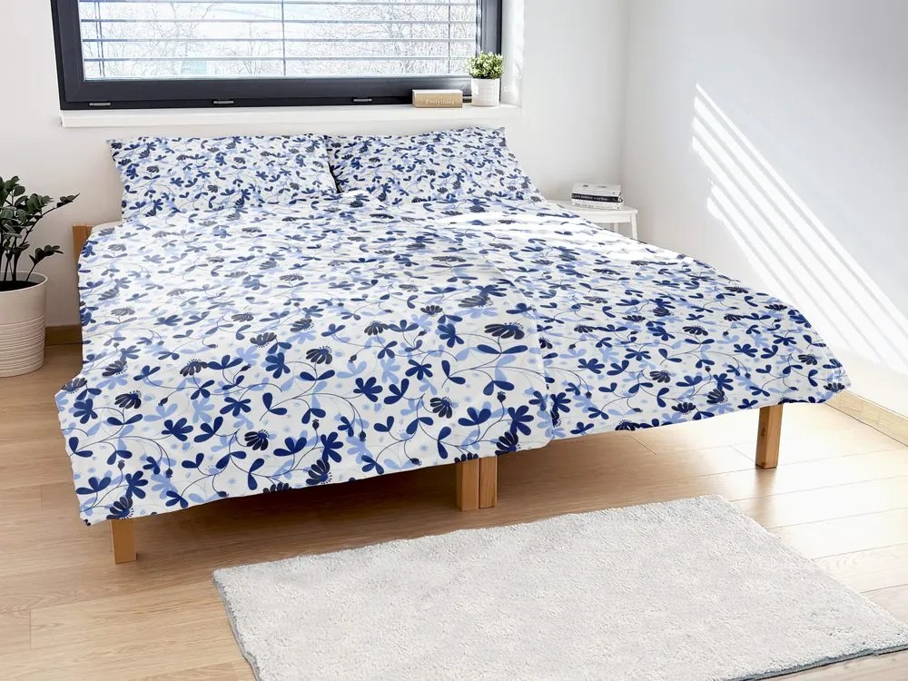 Polášek Bavlnené obliečky KVETINOVÁ HARMÓNIA - Šedá | 140 x 200 cm / 70 x 90 cm