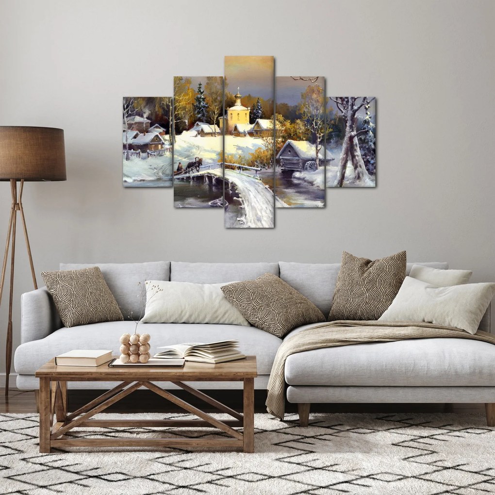 Obraz - Zimné mestečko (150x105 cm)