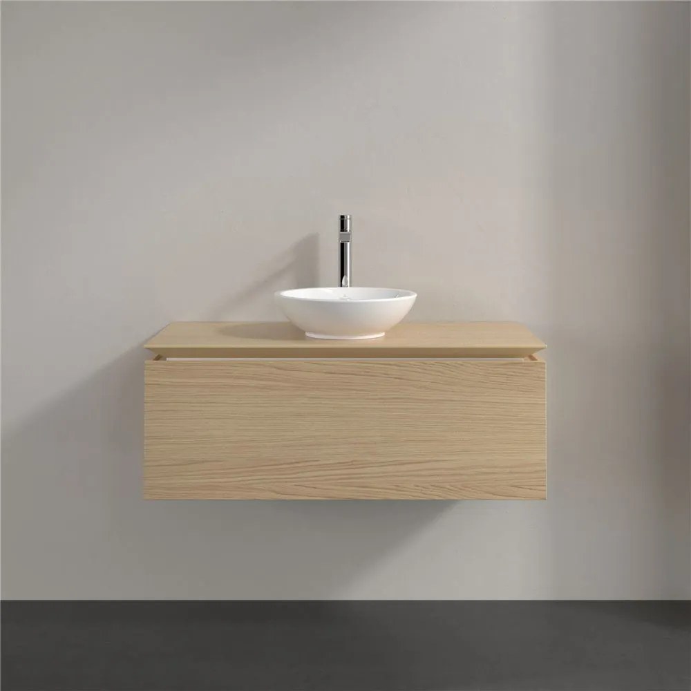 VILLEROY &amp; BOCH Legato závesná skrinka pod umývadlo na dosku (umývadlo v strede), 1 zásuvka, 1000 x 500 x 380 mm, Nordic Oak, B57100VJ