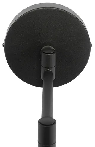 Nástenná lampa čierna s čiernym tienidlom a nastaviteľným ramenom - Ladas Deluxe