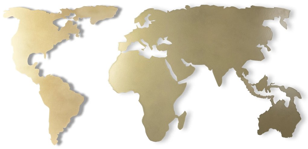 World Map Silhouette - Gold
