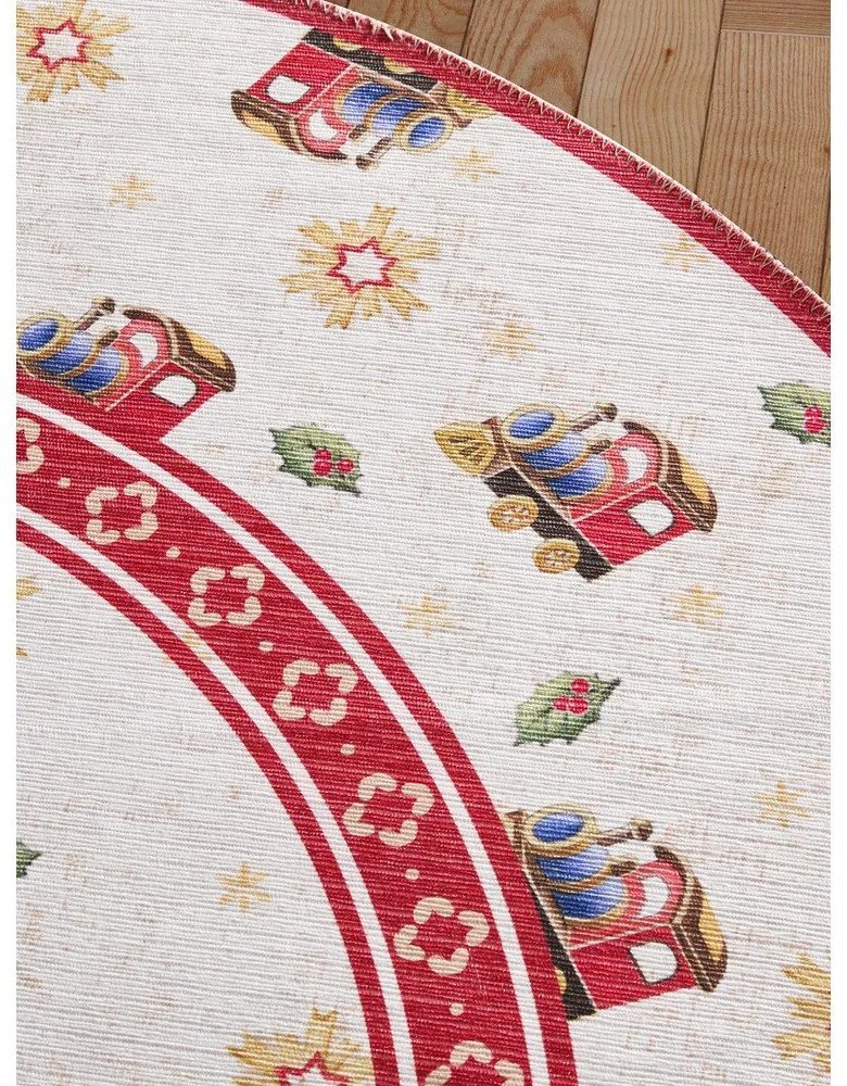 Červený okrúhly koberec s vianočným motívom ø 160 cm Toy's Delight Train – Villeroy&amp;Boch