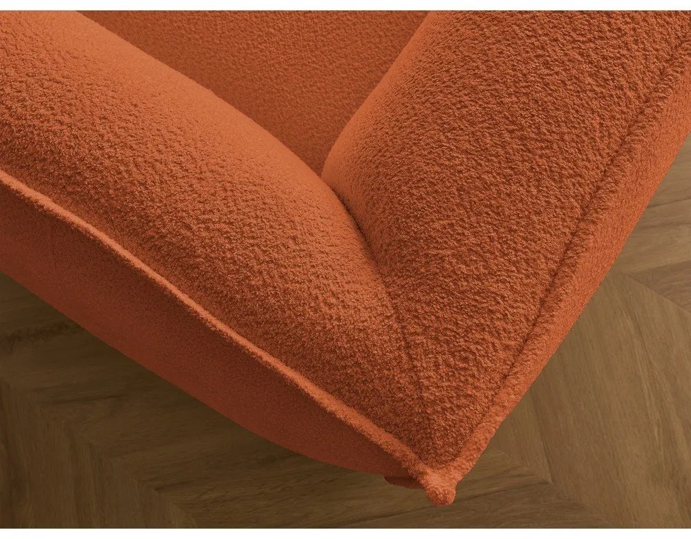 Oranžová pohovka z textílie buklé 242 cm Giorgia – Bobochic Paris