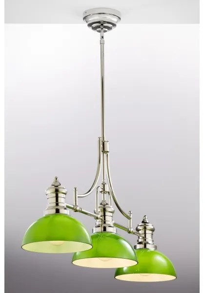 Jupiter 2072 - Luster na tyči PLATINO 3xE27/15W/230V zelená/lesklý chróm