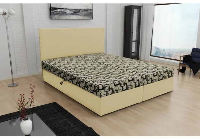 Odolná čalúnená posteľ s úložným priestorom DANIELA 140x200, béžová