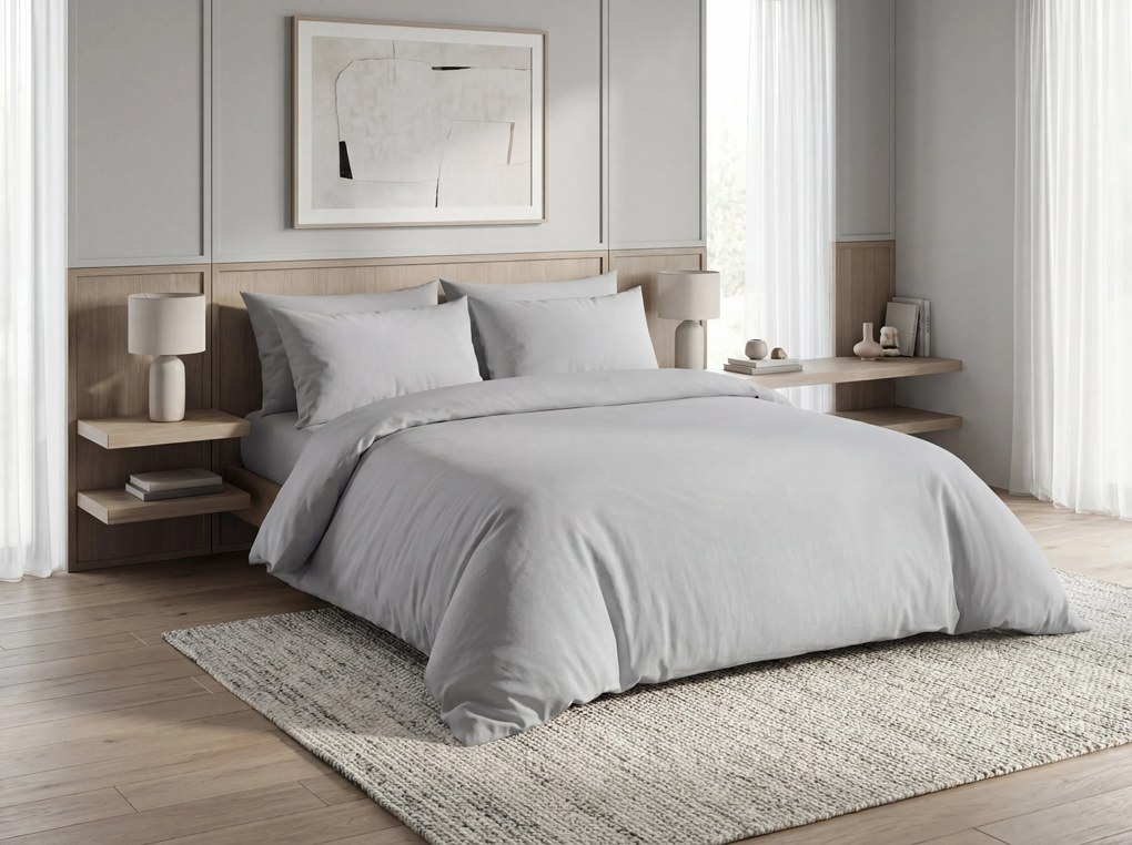 Bavlnené obliečky CALMORA svetlosivé Rozmer obliečky: 2 ks 70 x 90 cm | 160 x 220 cm