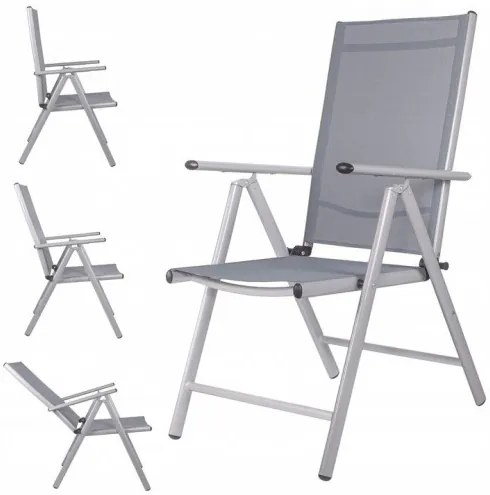 Záhradná stolička SPRINGOS GC0021 - šedá