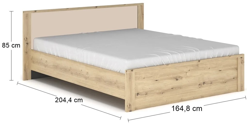 Manželská posteľ s roštom Daicos LB-140 140x200 cm - dub artisan / champagne