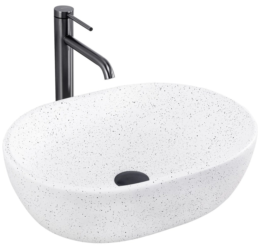 Rea Amelia Warm, umývadlo na dosku 480x345x135 mm, imitácia kameňa, REA-U3001
