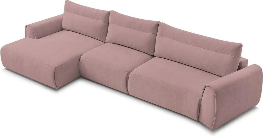 Svetloružová rohová pohovka Aden – Bobochic Paris