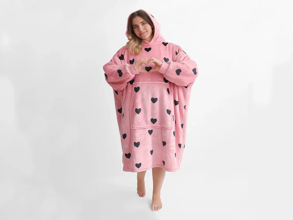 XPOSE® Mikinová deka s barančekom LOVE