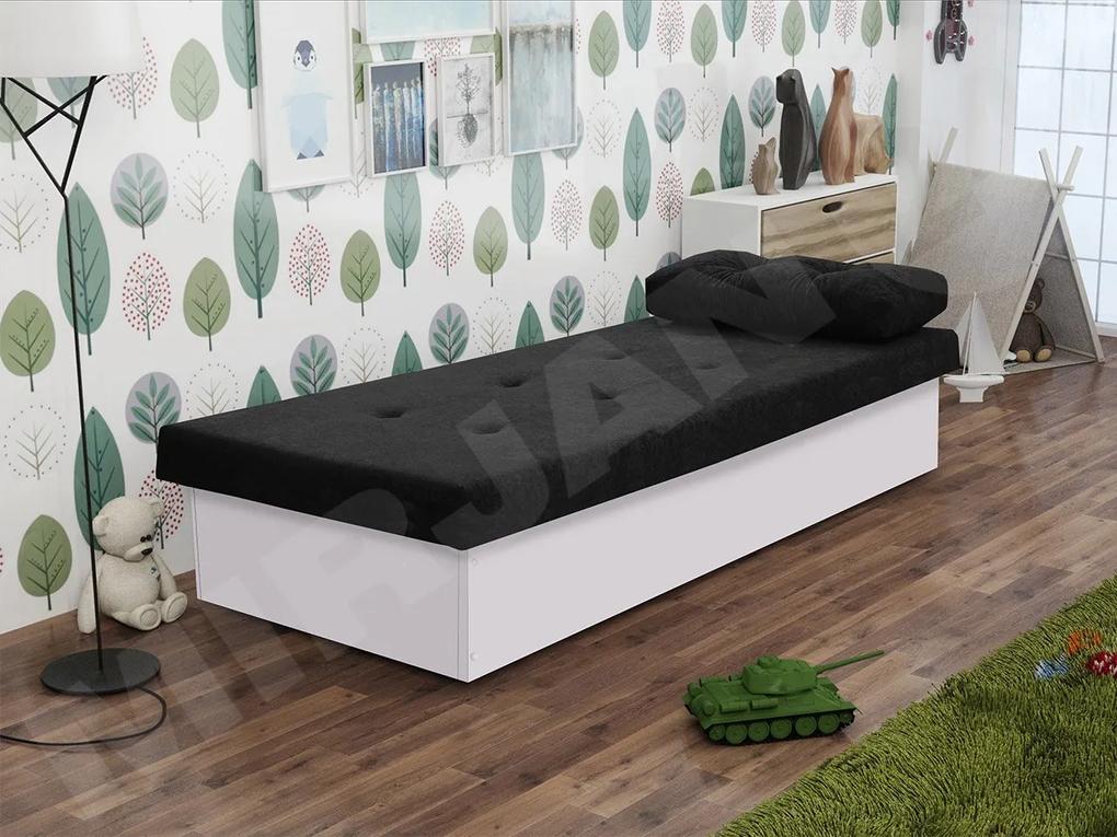 Jednolôžková posteľ Nikroguta, Úložný priestor: bez úložného priestoru, Farba:: Biela, Dostupné poťahy: Suedine 24