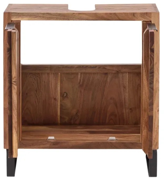 furniture-nabytek.cz - Masivní skříňka pod umyvadlo Sydney z akáciového dřeva, lakovaná, hnědá – 56×25×60 cm