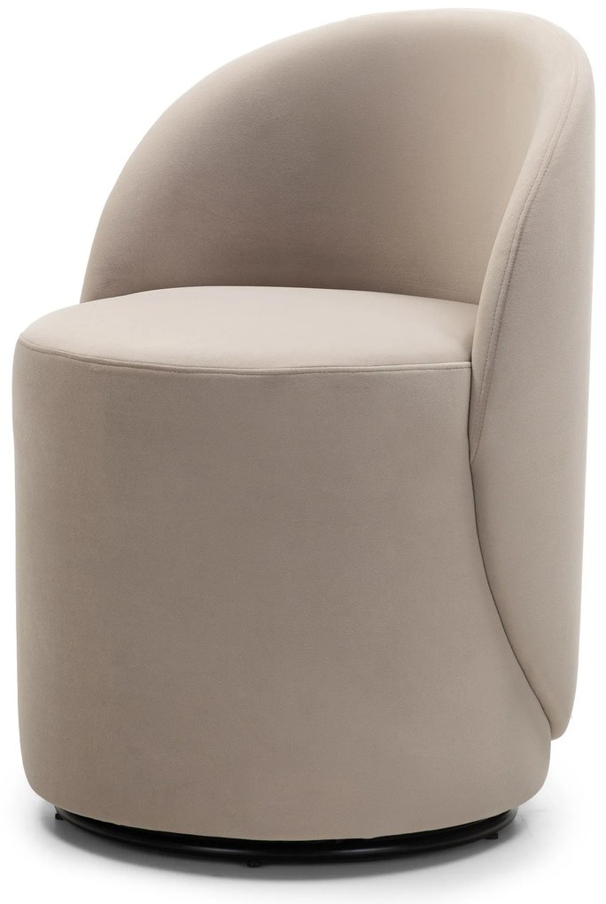Otočné designové křeslo Enzo velur krémové