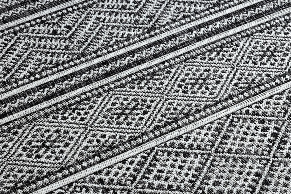 Koberec SISAL SION cikcak, diamanty BOHO 22168 čierny / ecru