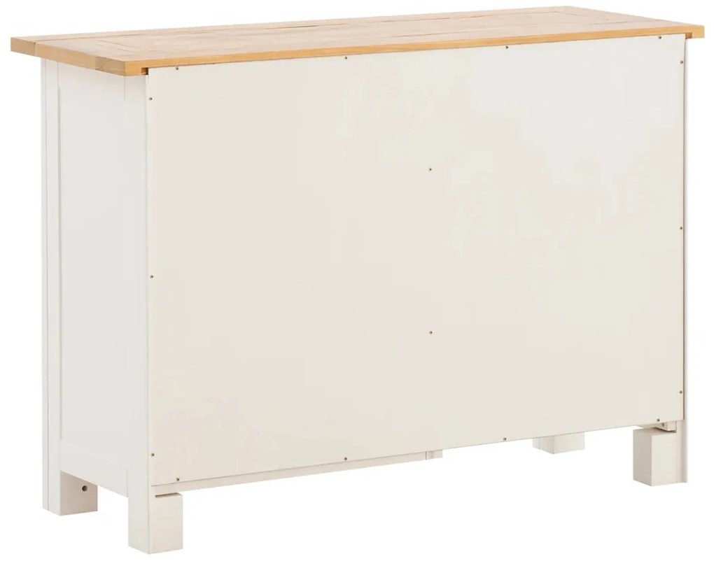 furniture-nabytek.cz - Masivní komoda Capera z borovice a MDF, lakovaná, bílá a hnědá – 103×42×80 cm
