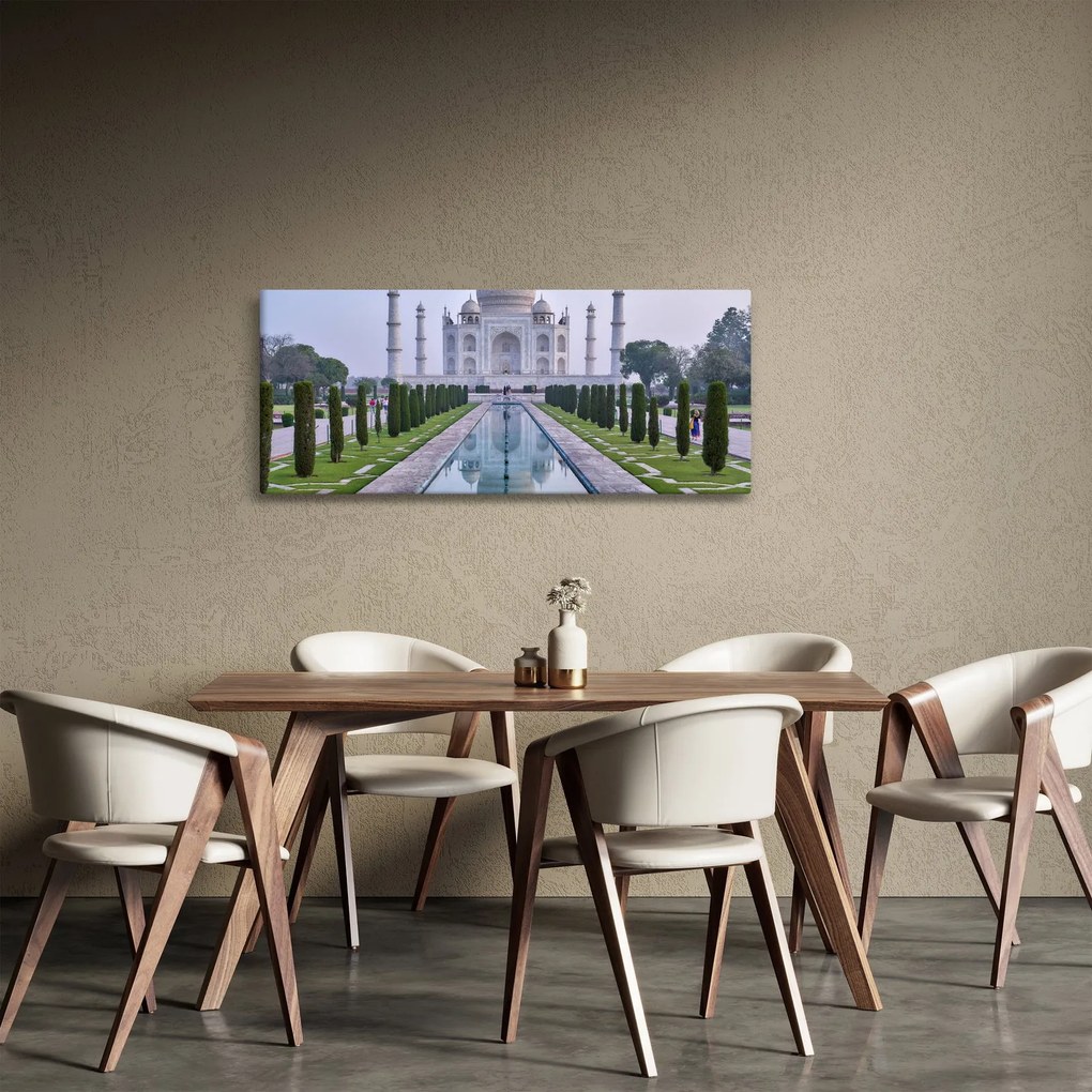 Obraz - Taj Mahal za východu slnka (120x50 cm)