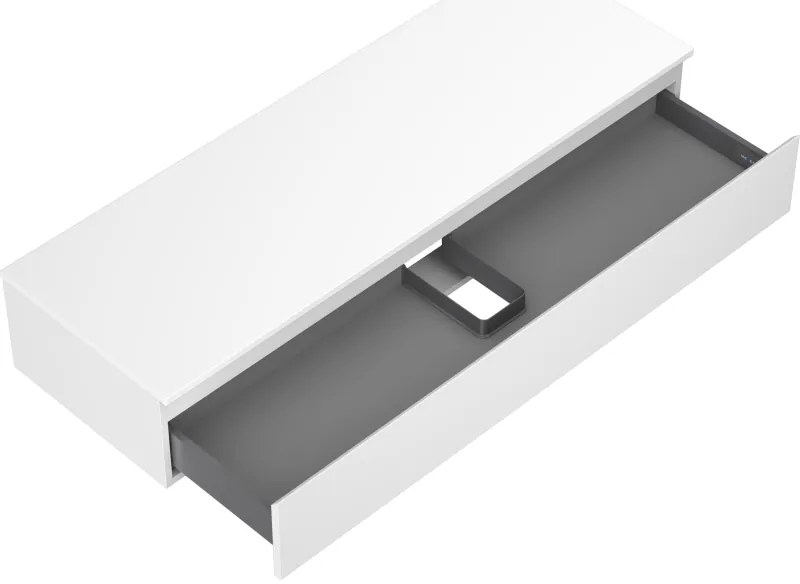 Mexen Orio, kúpeľňová skrinka pod umývadlo 140 cm s hornou časťou, 1 zásuvka, biela matná, 91A10-14023-1-BFC01