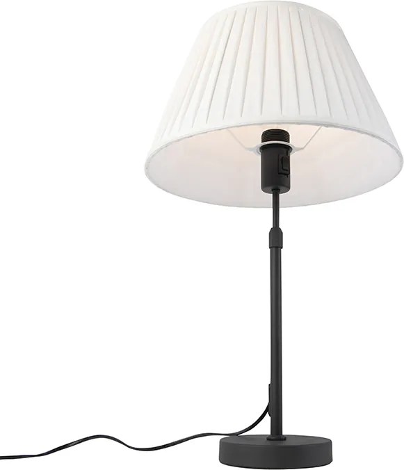 Stolná lampa čierna so skladaným tienidlom krémovým 35 cm nastaviteľná - Parte