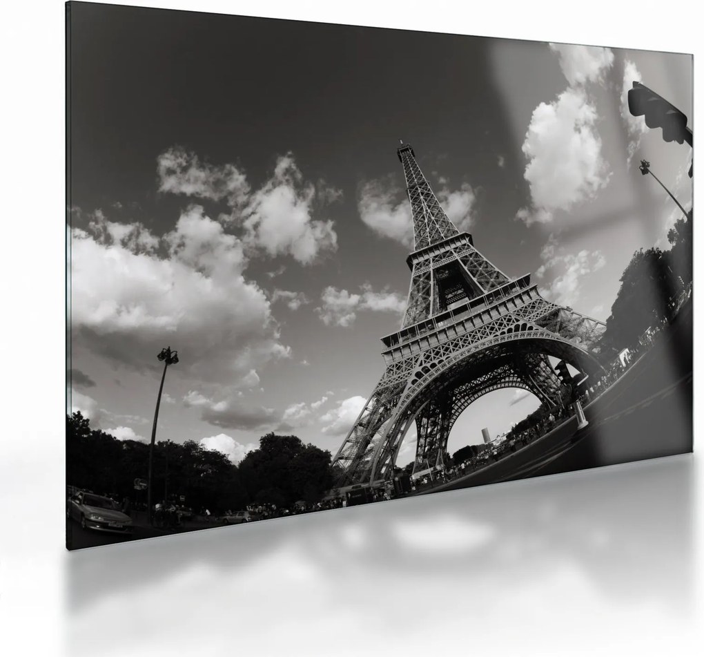 Sklenený obraz - Eiffelova veža v Paríži (70x50 cm)