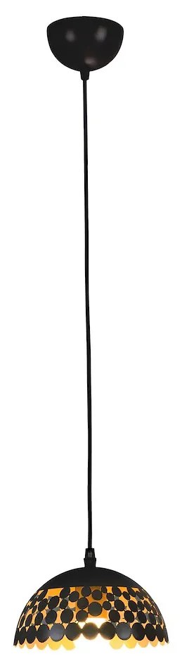 Závesné svietidlo Lisa, 1x čierne kovové tienidlo, b