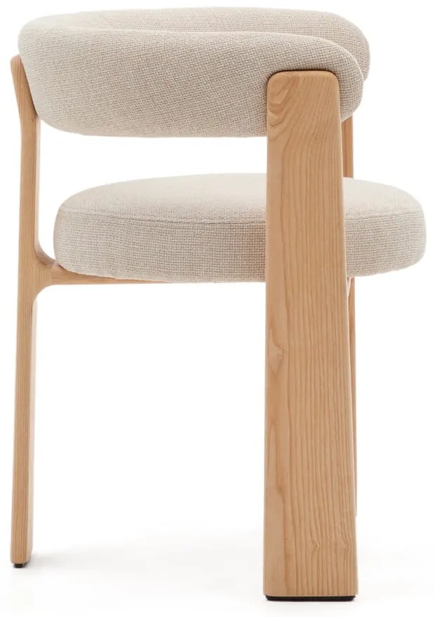 Béžové/v prírodnej farbe jedálenské kreslo s podrúčkami z jaseňového dreva Granite – Kave Home