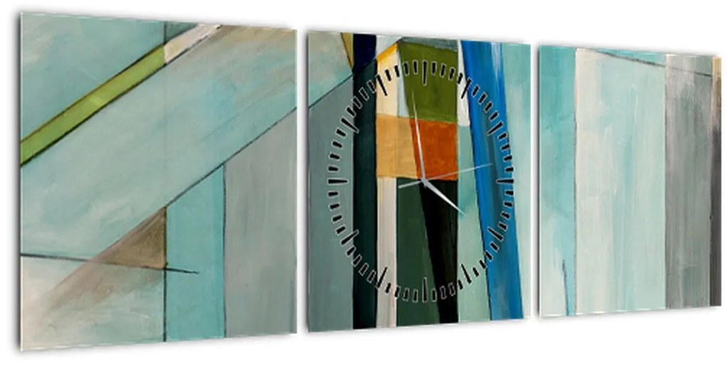 Obraz - Abstrakcia (s hodinami) (90x30 cm)