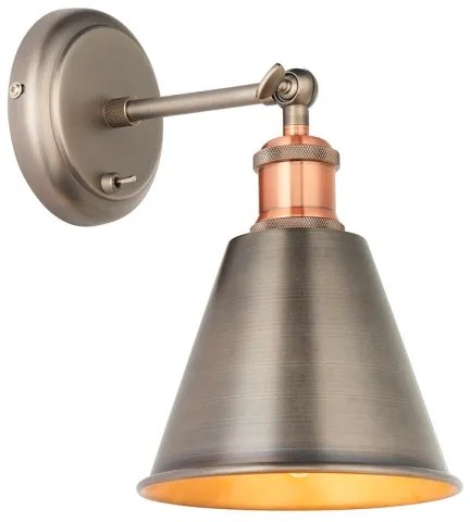 Endon 92866 - Nástenné bodové svietidlo HAL 1xE27/10W/230V matný chróm/medená