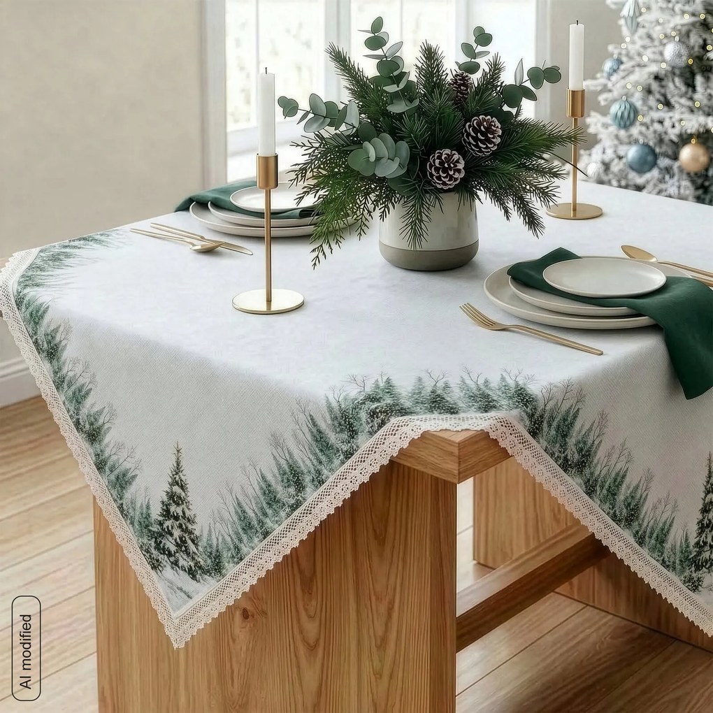 VIANOČNÝ OBRUS XMAS9 85X85 CM VZOROVANÁ