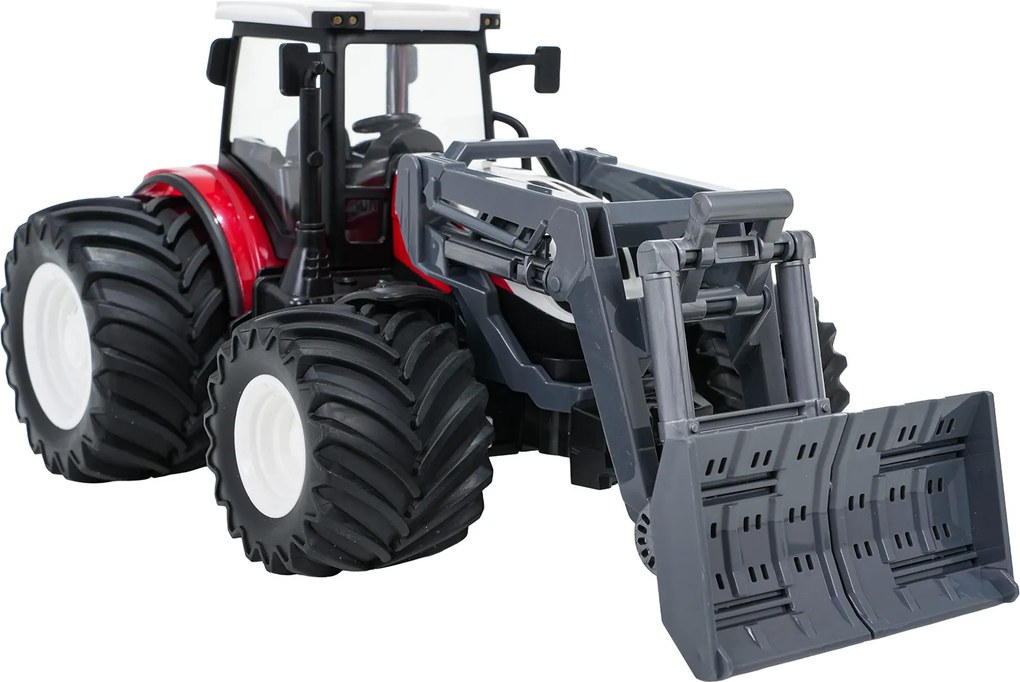 Ramiz Traktor + buldozér RC na diaľkové ovládanie 1:24 červený